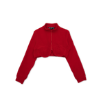 Red Cropped Bralette Jacket