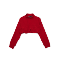 Red Cropped Bralette Jacket