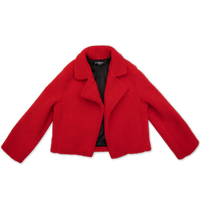 Red Shearling Moto Jacket