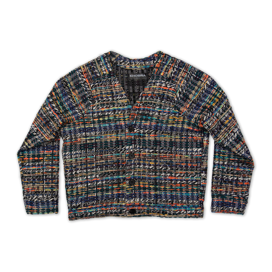 Textured Woven Multicolor Cardigan
